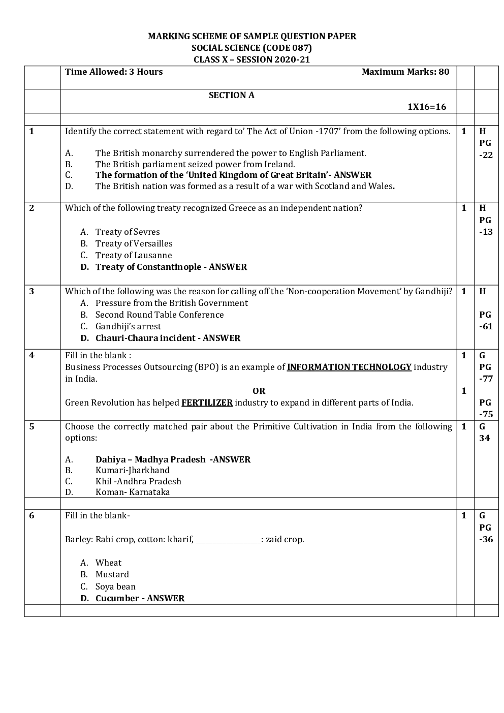 CBSE Sample Question Paper For Social Science Class 10 - Page 3