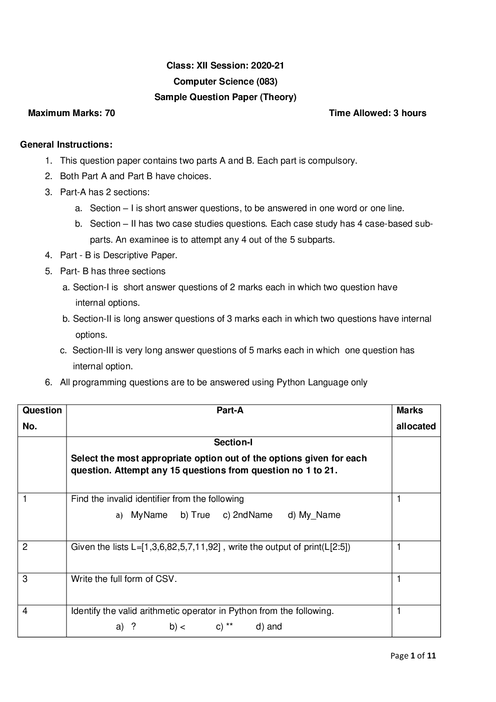 CBSE Sample Question Paper For Computer Science Class-12 - Page 2