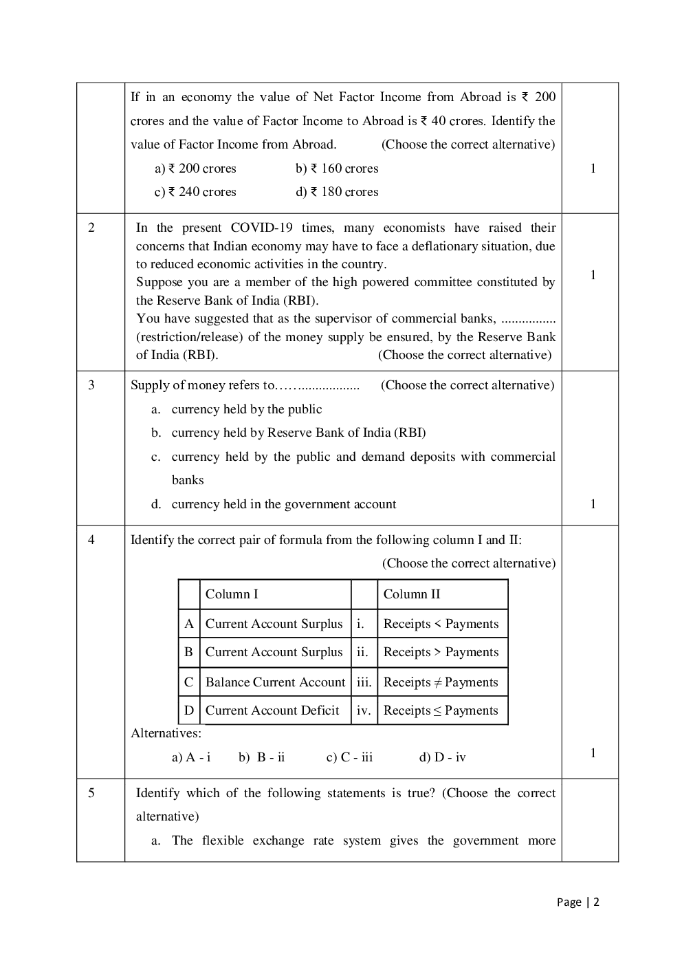 CBSE Sample Question Paper For Economics Class-12 - Page 3
