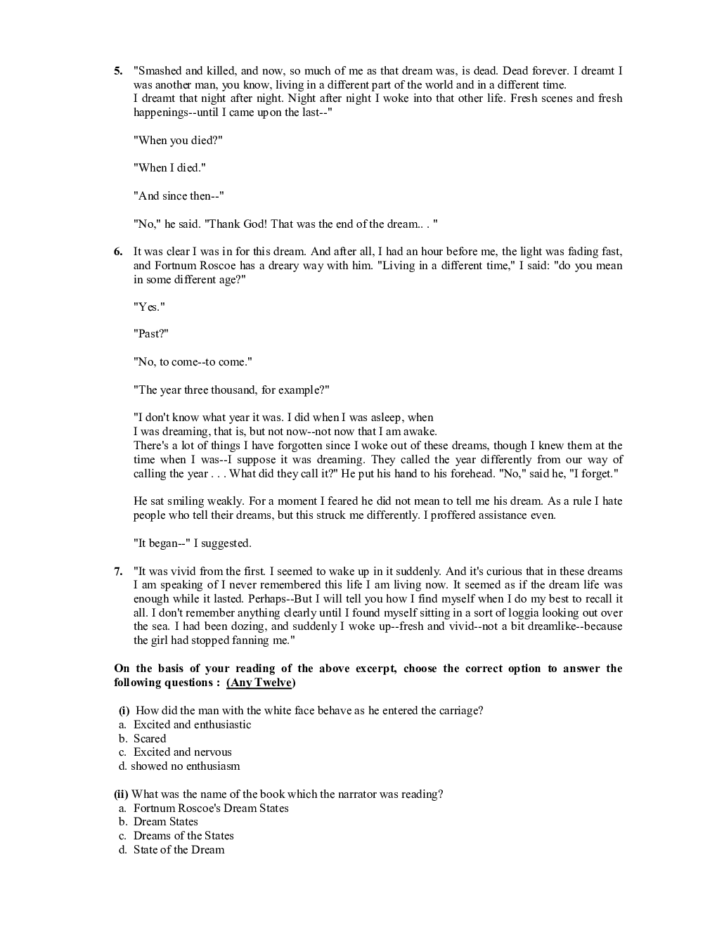 CBSE Sample Question Paper For English Elective Class-12 - Page 4