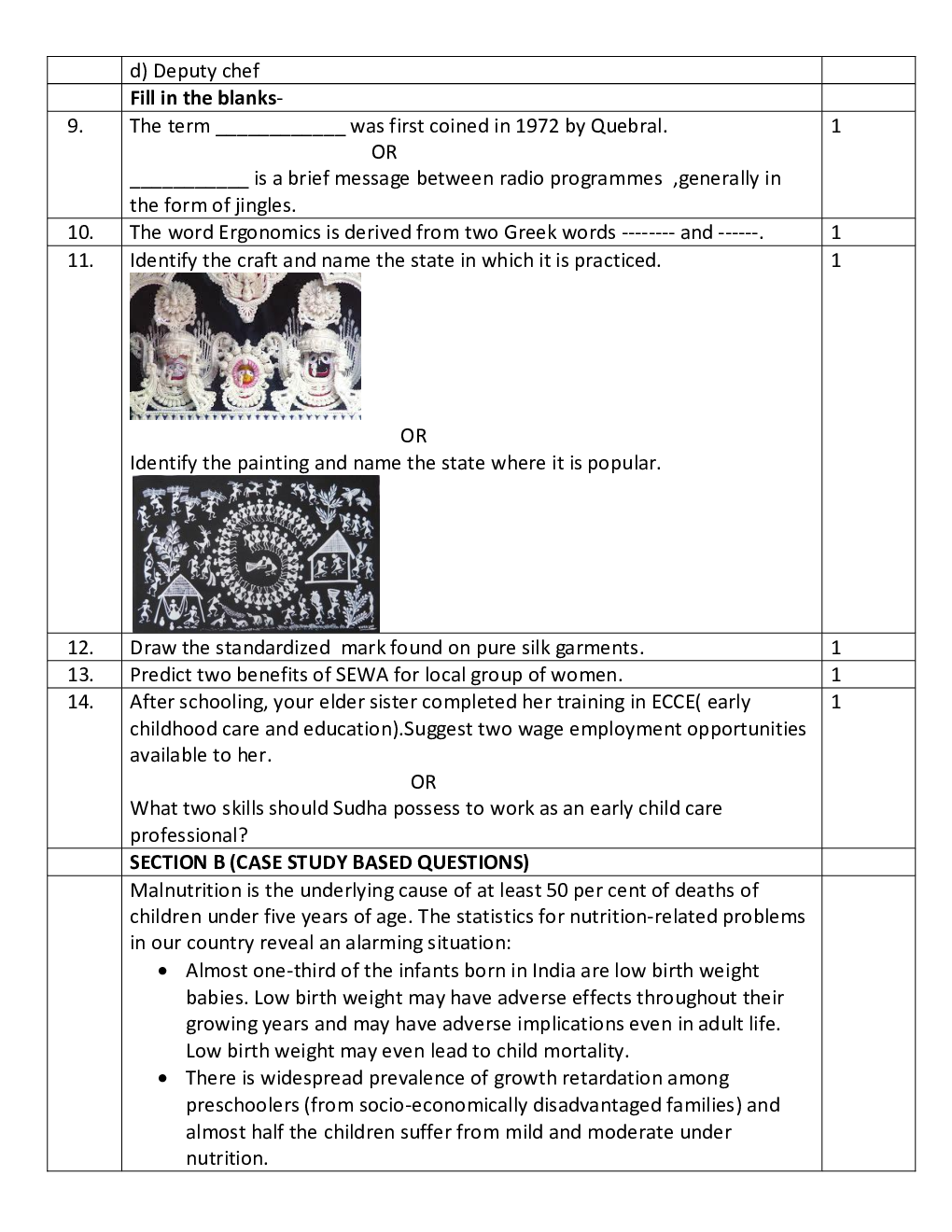 CBSE Sample Question Paper For Home Science Class-12 - Page 4