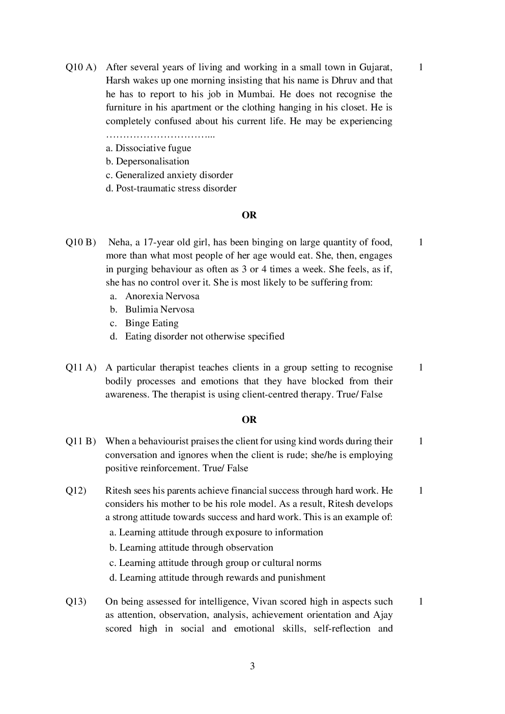 CBSE Sample Question Paper For Psychology Class-12 - Page 4