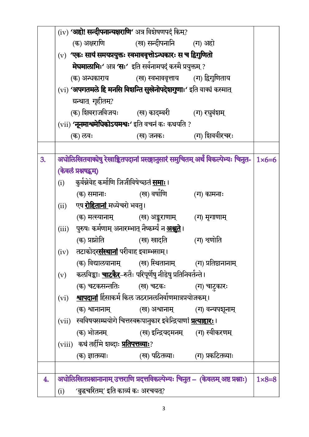 CBSE Sample Question Paper For Sanskrit Elective Class-12 - Page 4