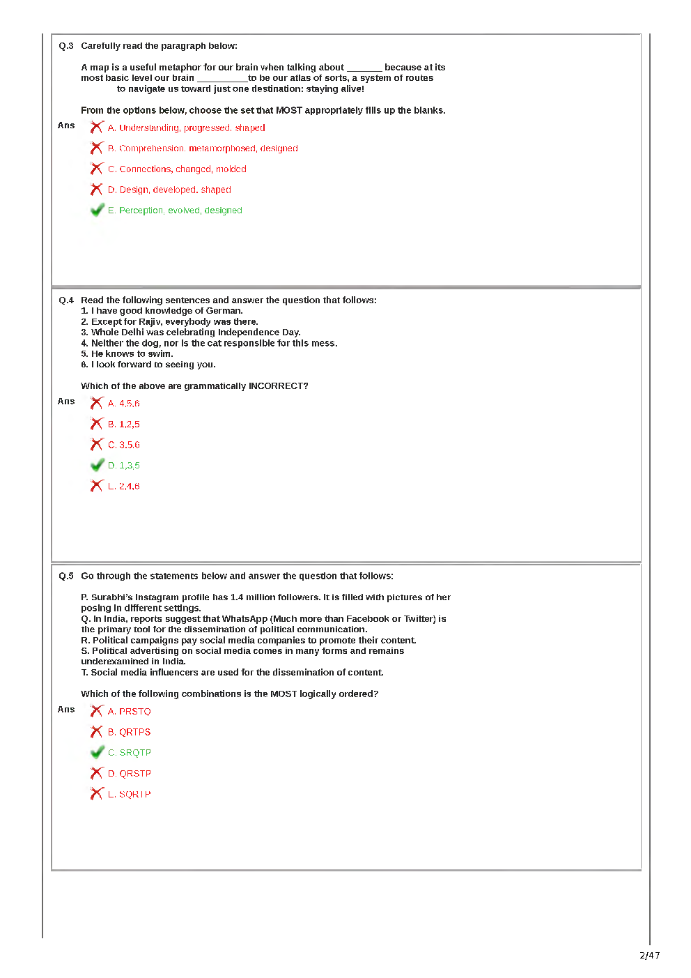 XAT 2020 Previous Year Paper With Answer Key - Page 3