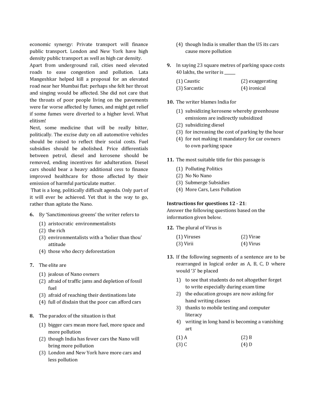 NMAT 2008 Previous Year Paper With Solution - Page 5