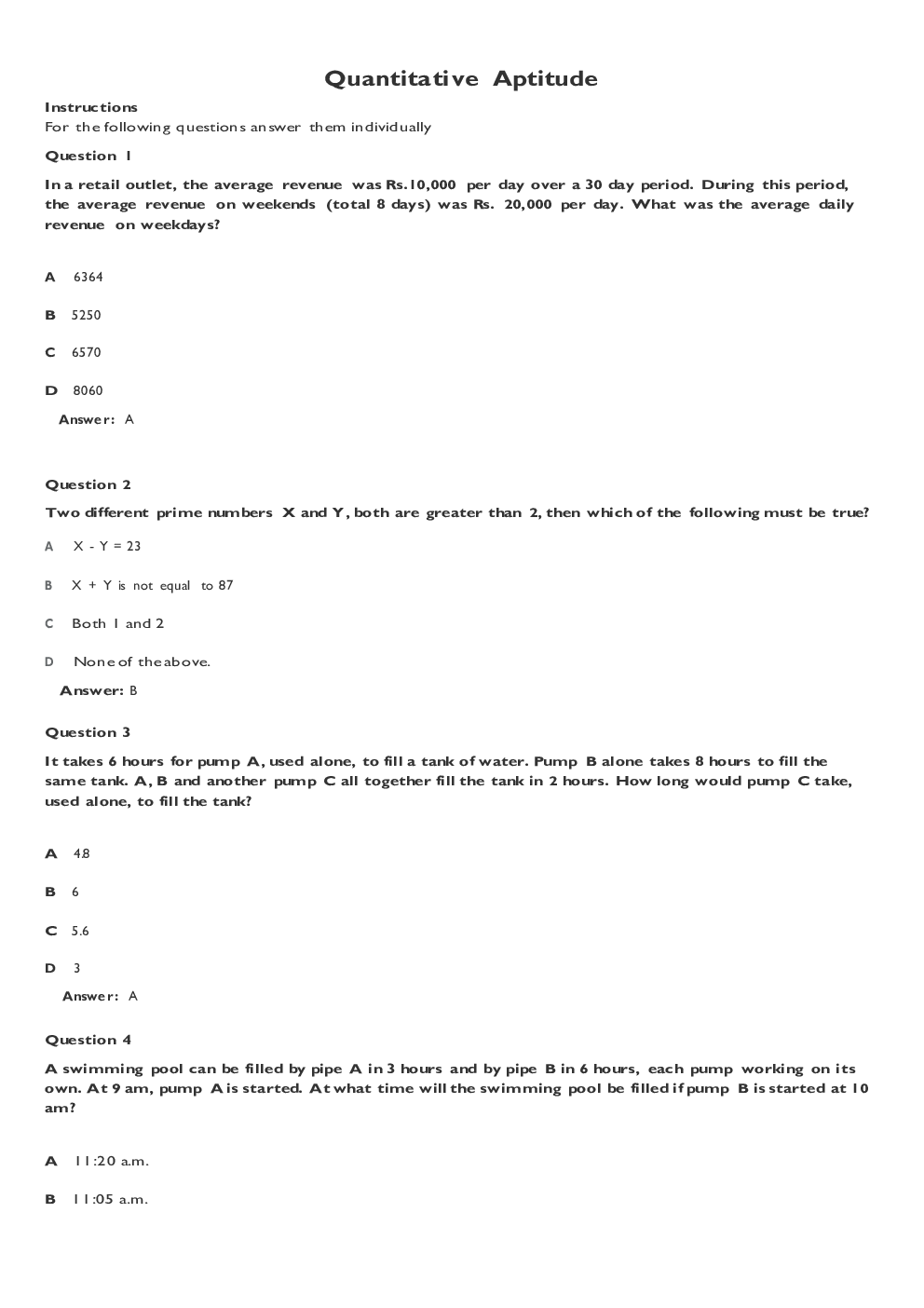 NMAT 2010 Previous Year Paper With Solution - Page 2