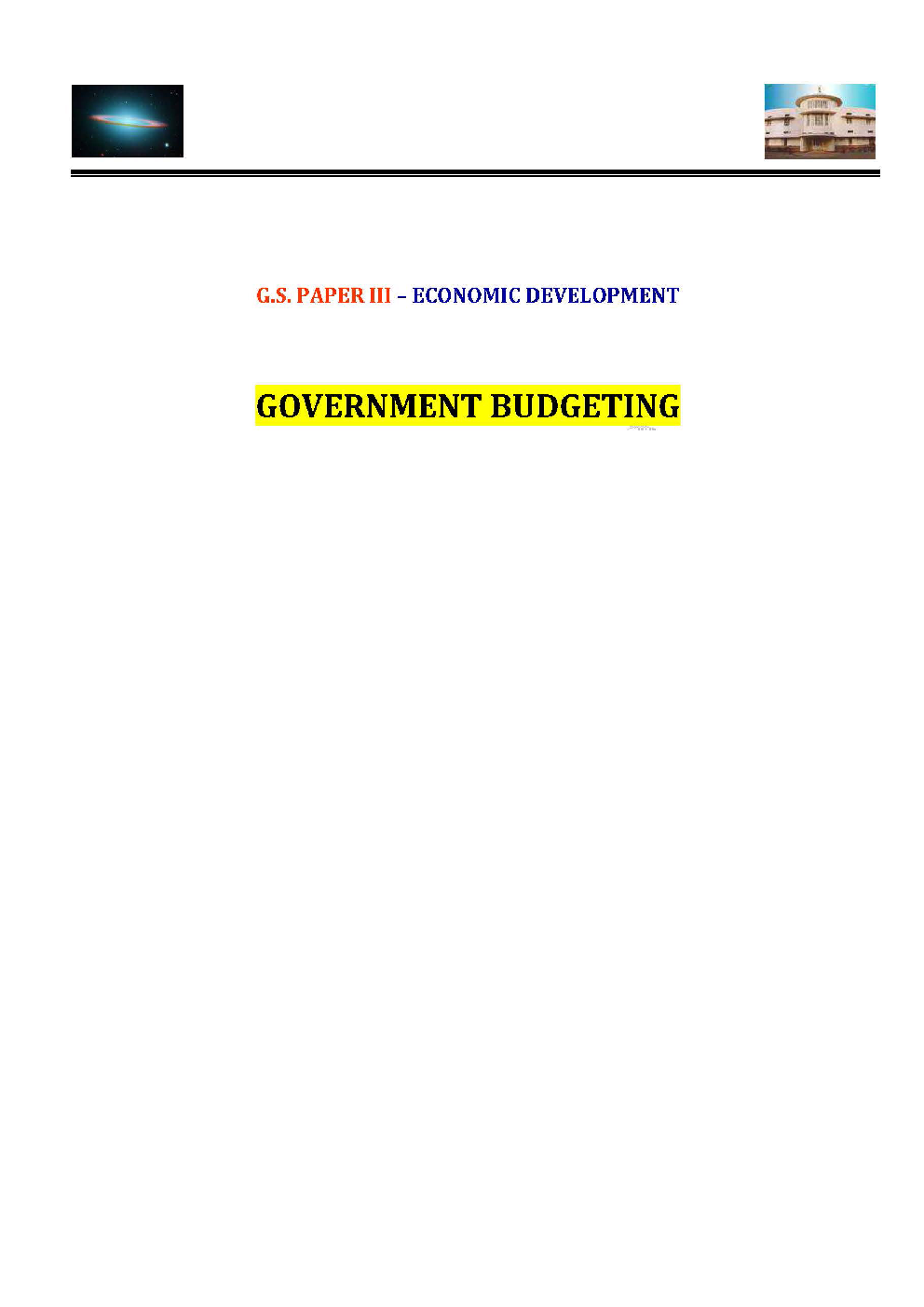 IAS Exam (Economic Development) Government Budgeting Study Material - Page 2