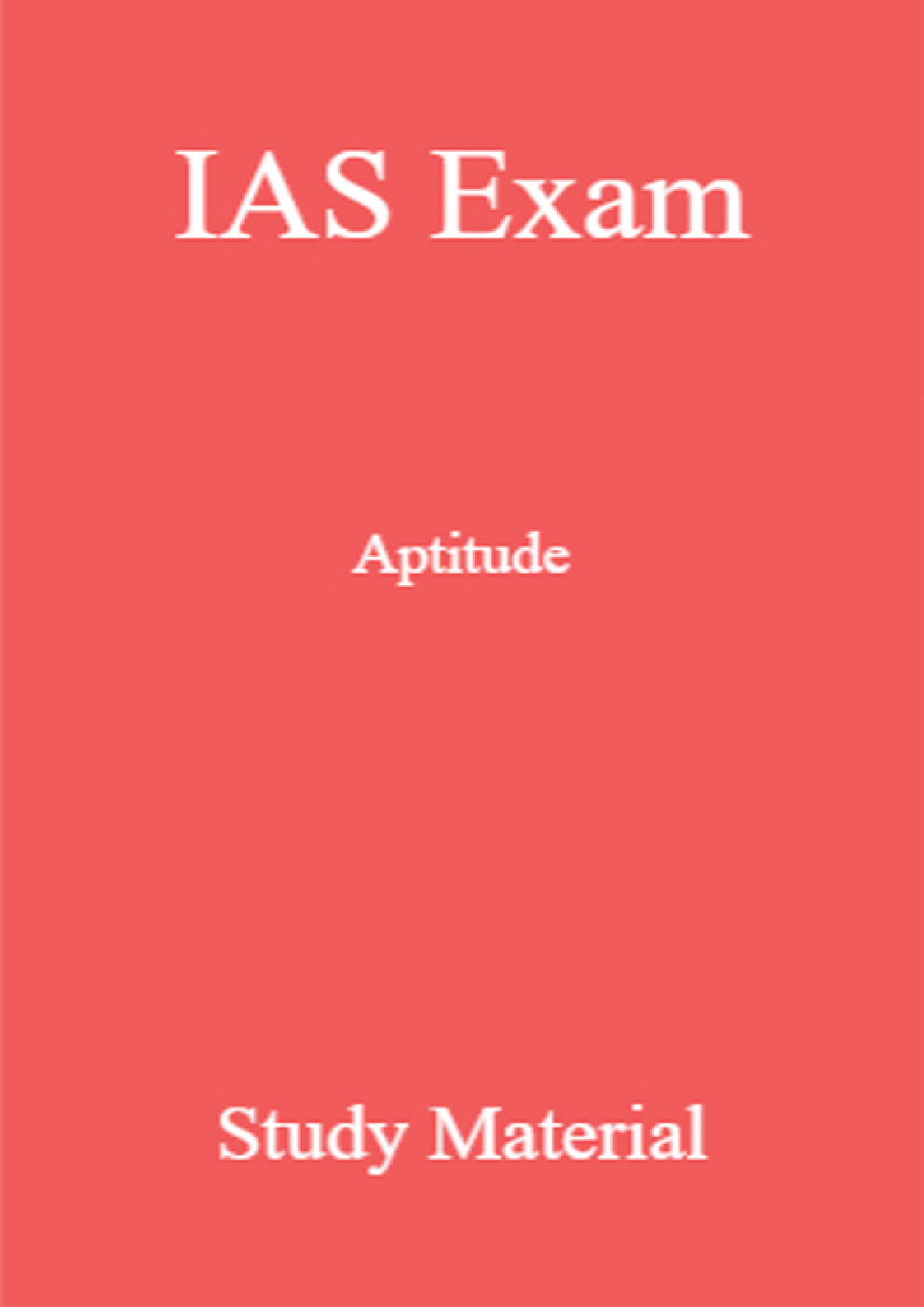 IAS Exam Aptitude Study Material - Page 1