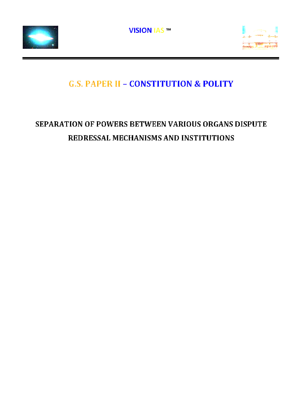 IAS Exam (Polity) Sepration Of Powers Study Material - Page 2