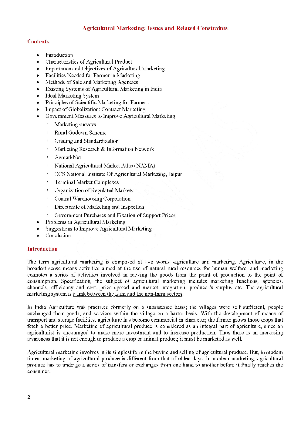 IAS Exam Agriculture Marketing Study Material - Page 3