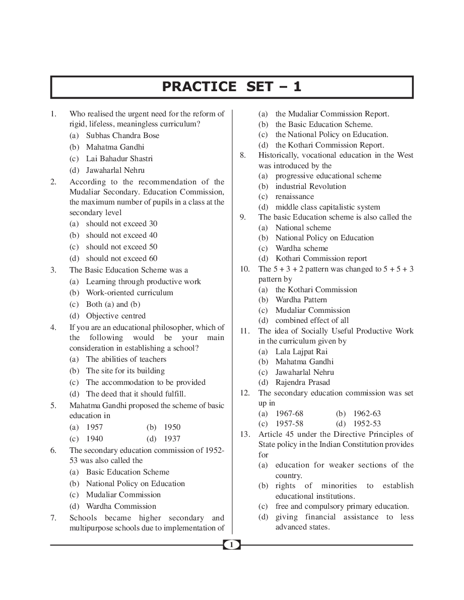 MCQs Practice Set UGC NET For Education - Page 2
