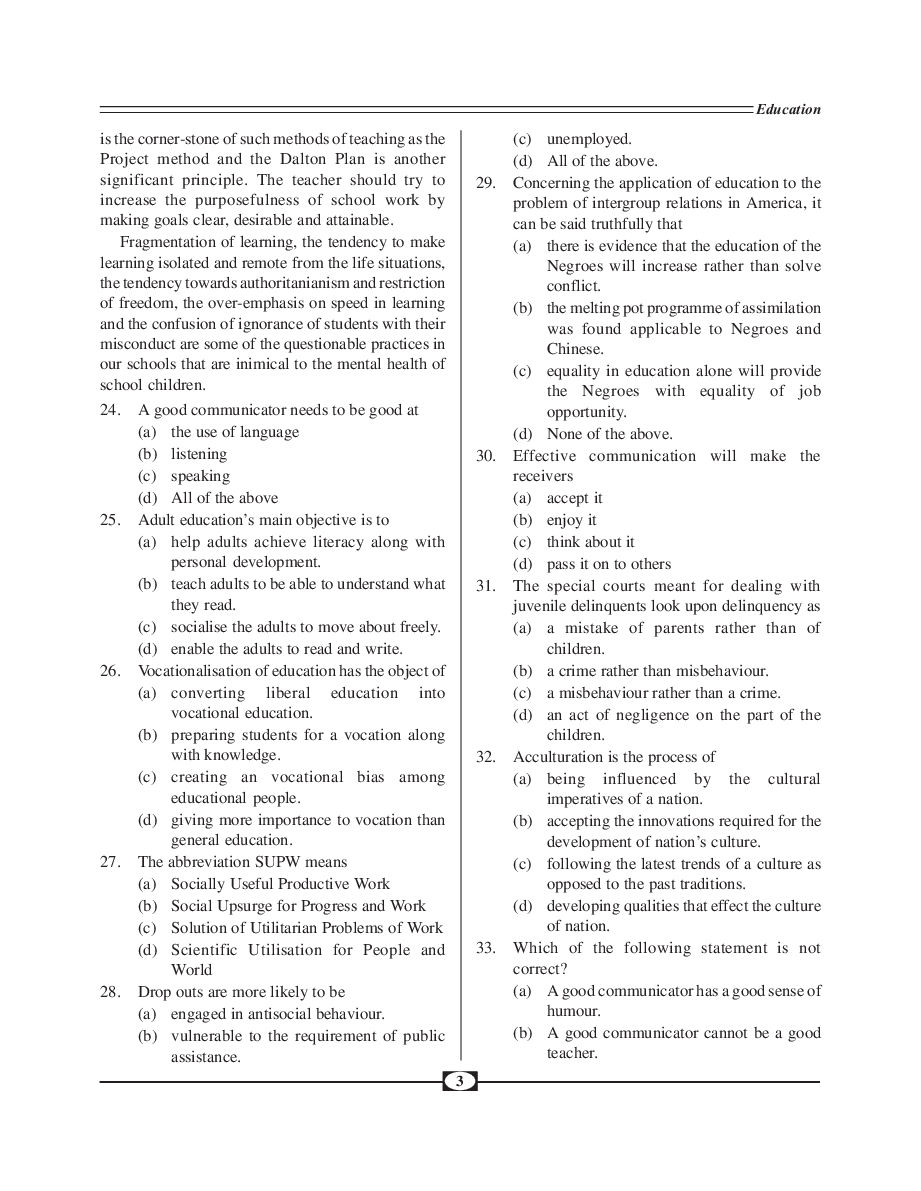 MCQs Practice Set UGC NET For Education - Page 4
