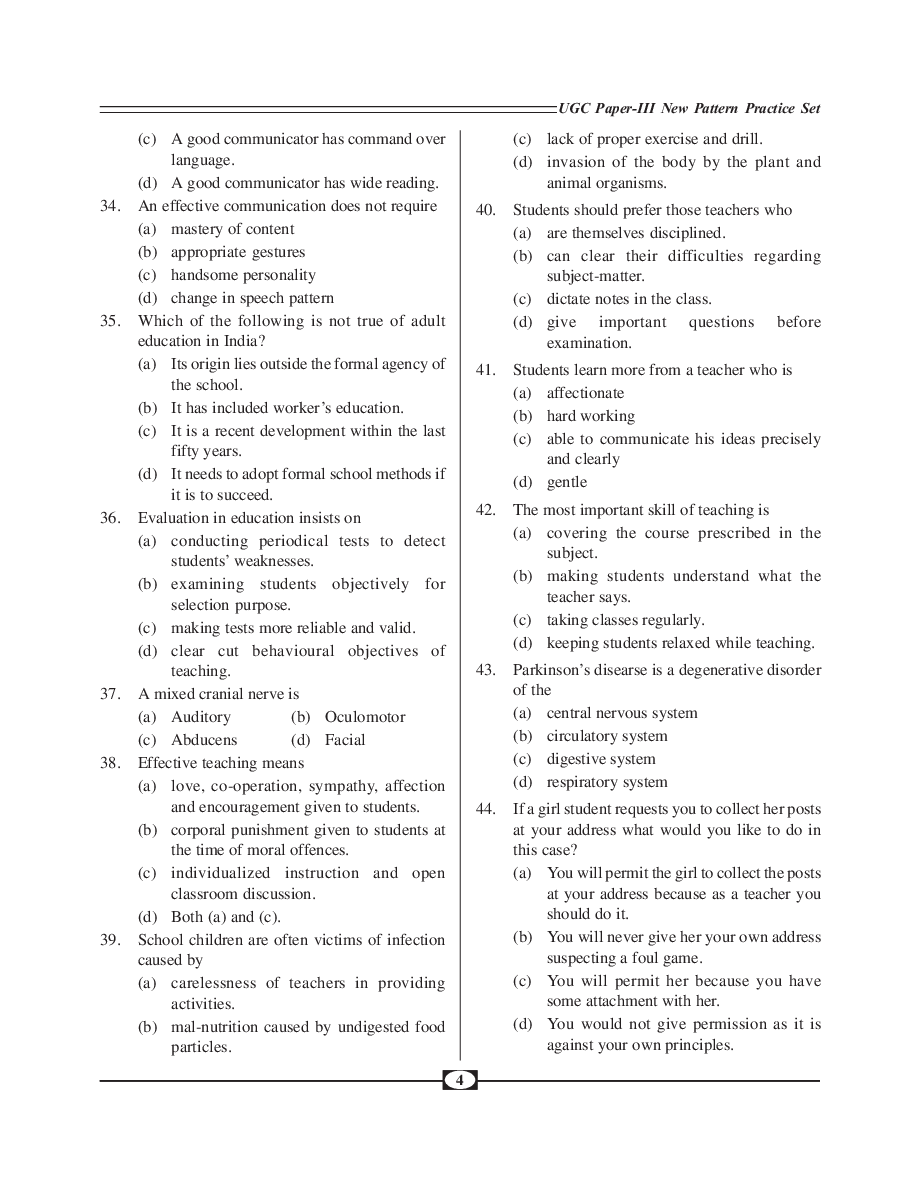 MCQs Practice Set UGC NET For Education - Page 5