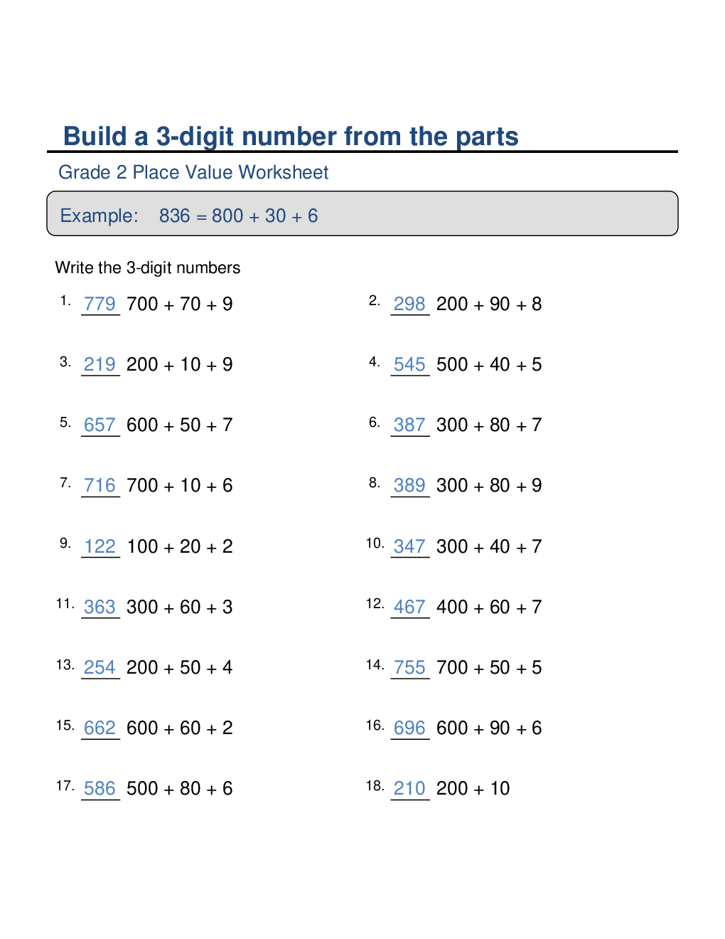 Mathematics Worksheet For Class-2 - Page 4