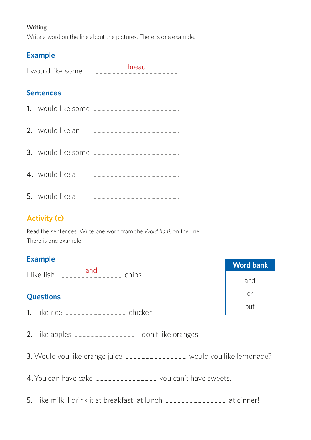 English Grade-1 Worksheet For Class-1 - Page 5