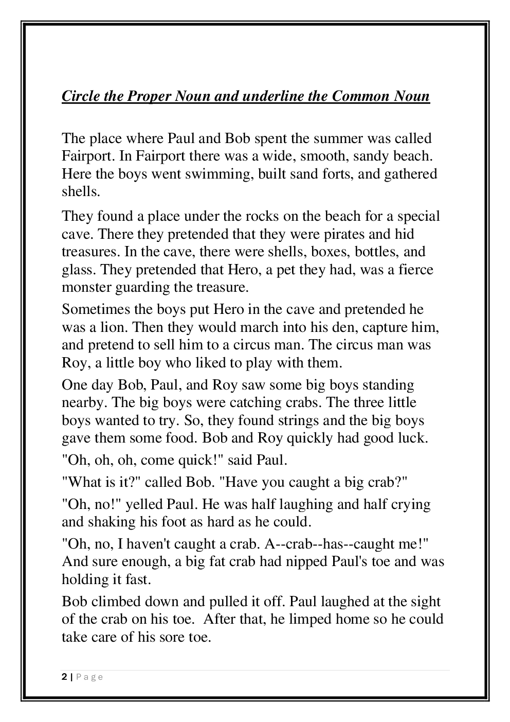 English Grade-3 Worksheet For Class-3 - Page 3