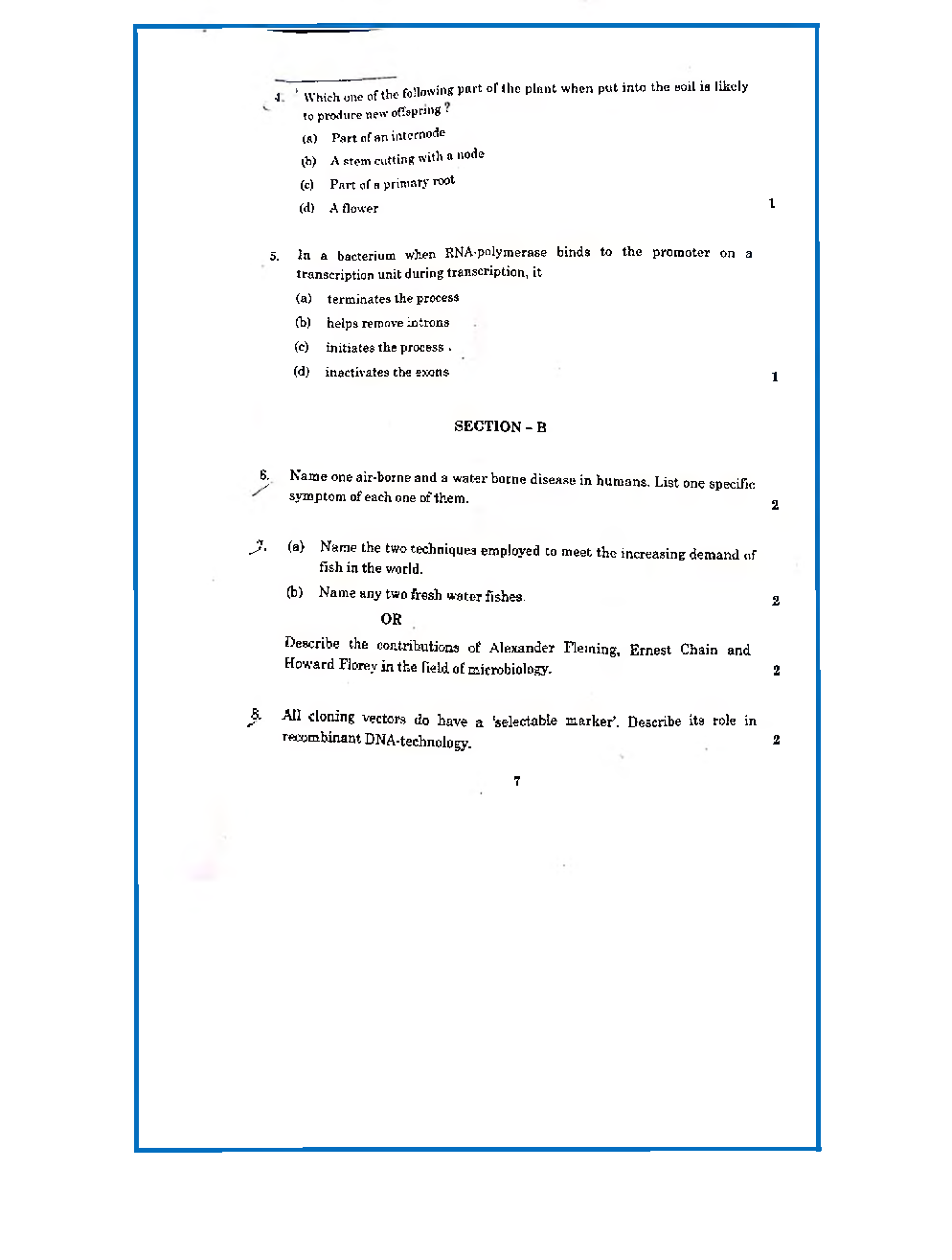 CBSE Class-12 Question Paper For Biology Set-1 2020 - Page 5