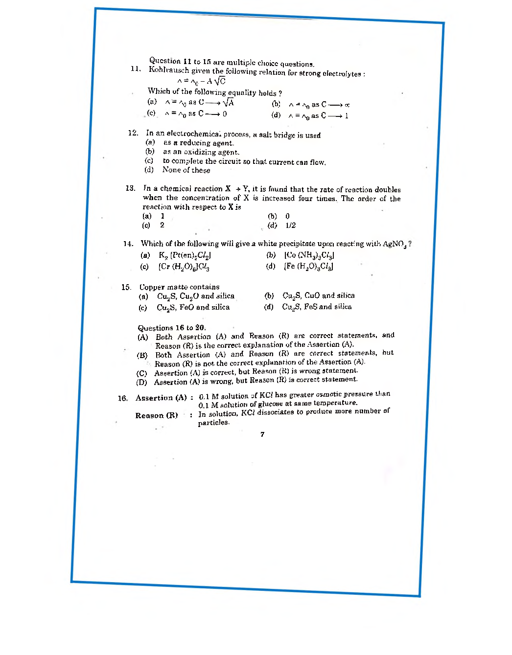 CBSE Class-12 Question Paper For Chemistry Set-1 2020 - Page 5