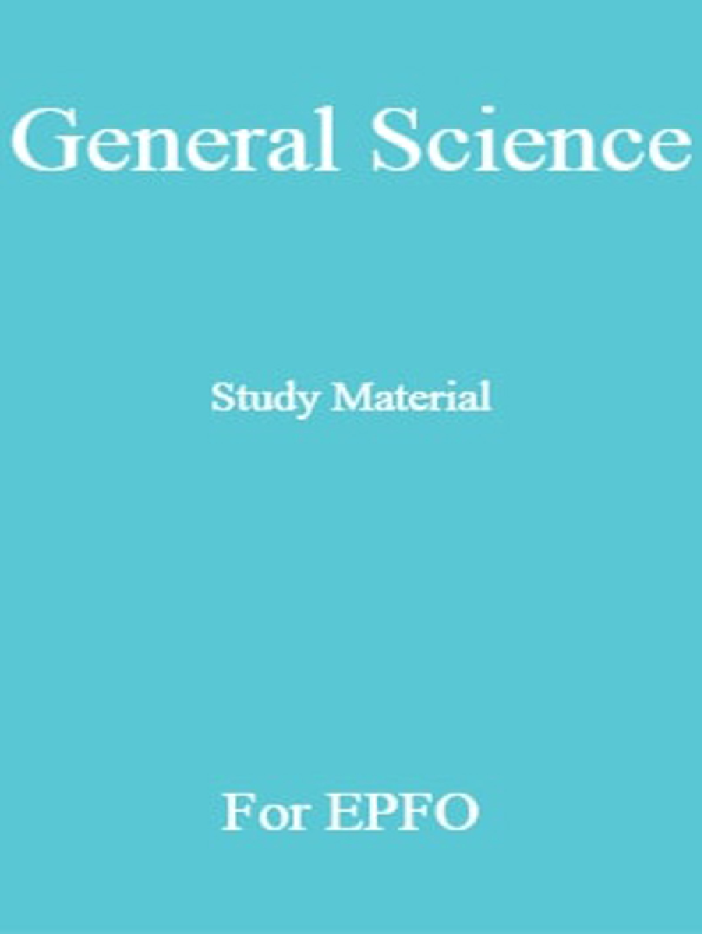 General Science Study Material For EPFO - Page 1