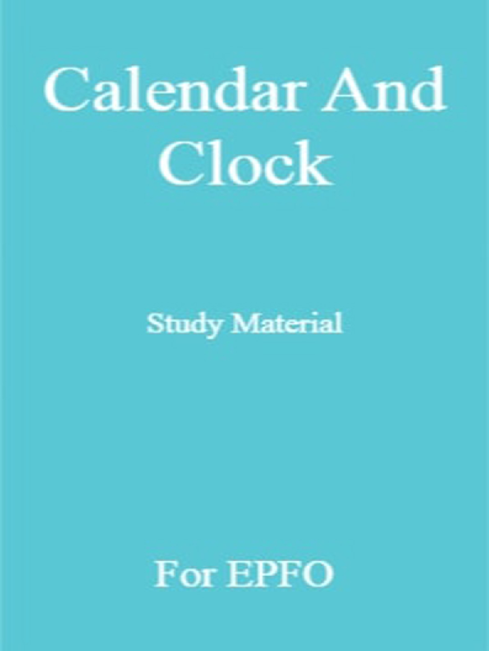 Calendar And Clock Study Material For EPFO - Page 1