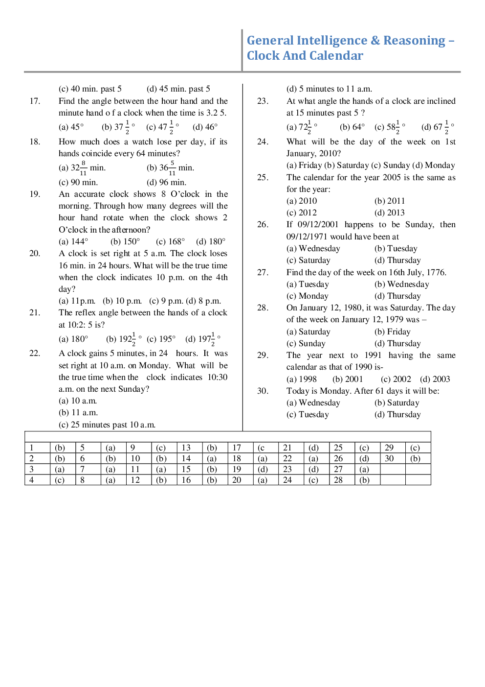 Calendar And Clock Study Material For EPFO - Page 3