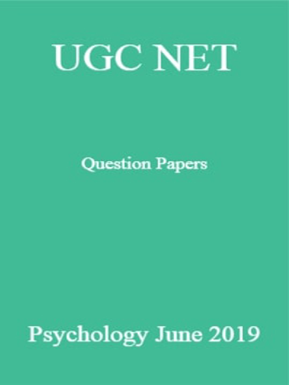 UGC NET Question Papers Psychology June 2019 - Page 1