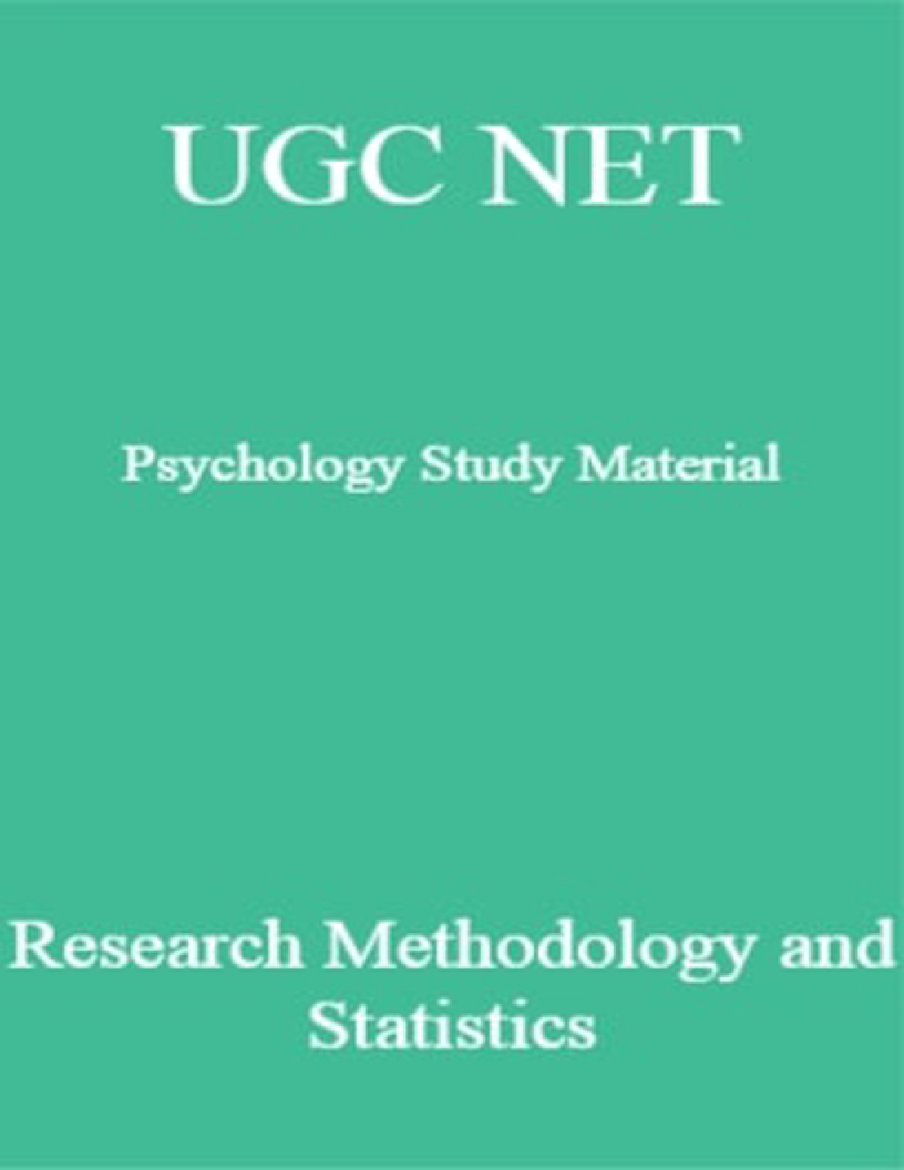 UGC NET Psychology Study Material Research Methodology and Statistics - Page 1