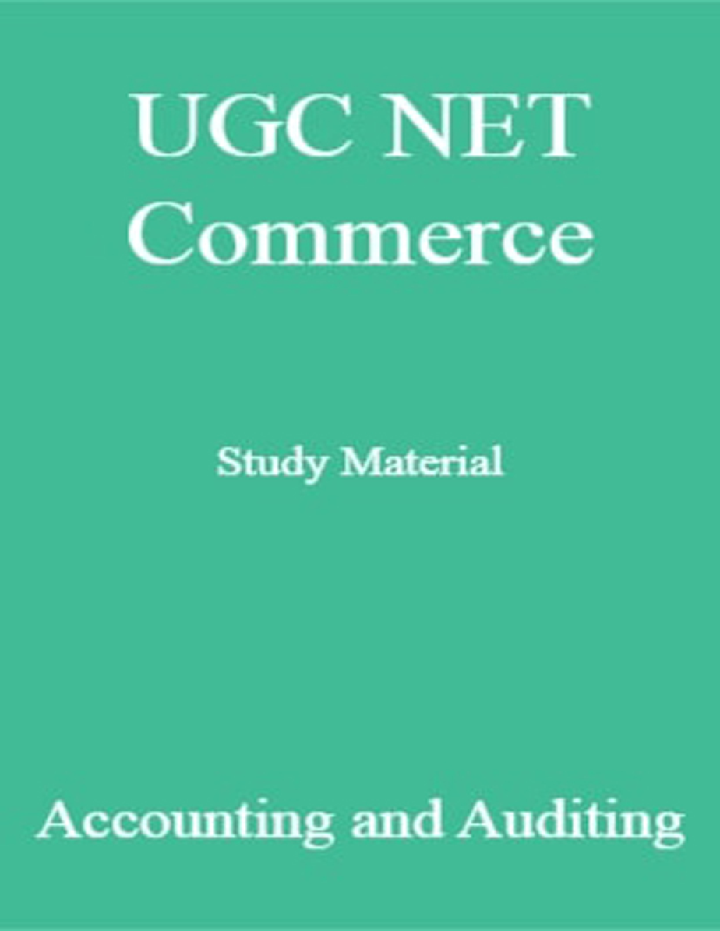 UGC NET Commerce Study Material Accounting and Auditing - Page 1