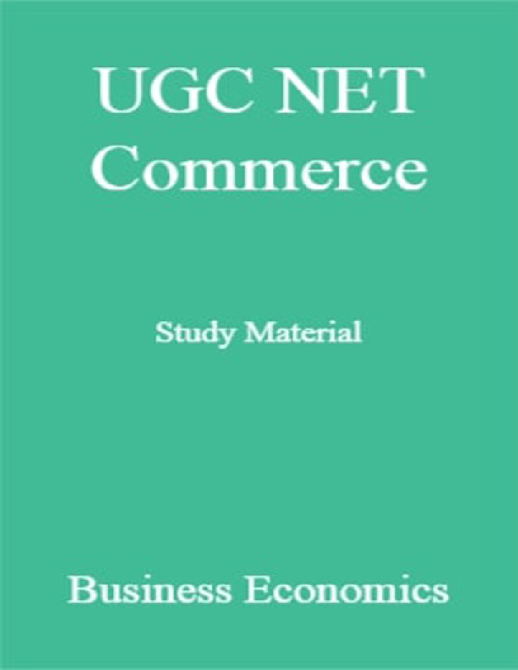 UGC NET Commerce Study Material Business Economics - Page 1