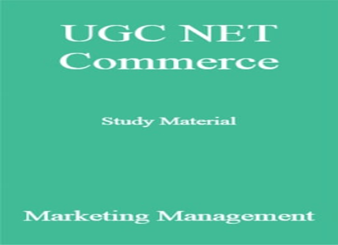 UGC NET Commerce Study Material Marketing Management - Page 1
