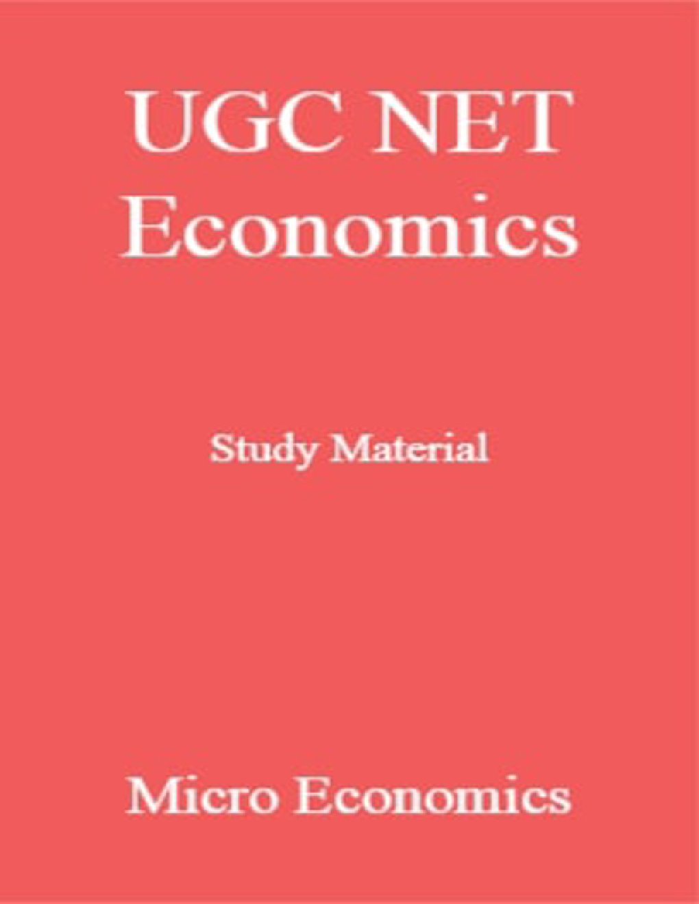 UGC NET Economics Study Material Micro Economics - Page 1