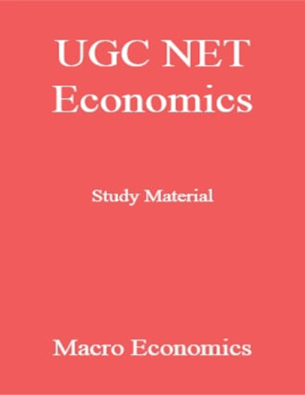 UGC NET Economics Study Material Macro Economics - Page 1