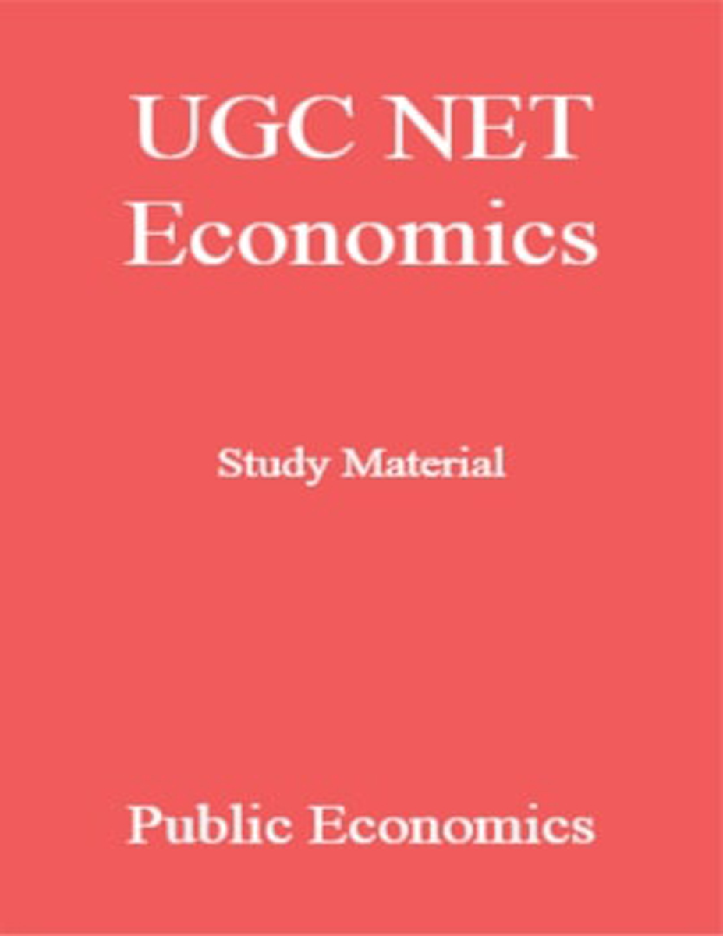 UGC NET Economics Study Material Public Economics - Page 1