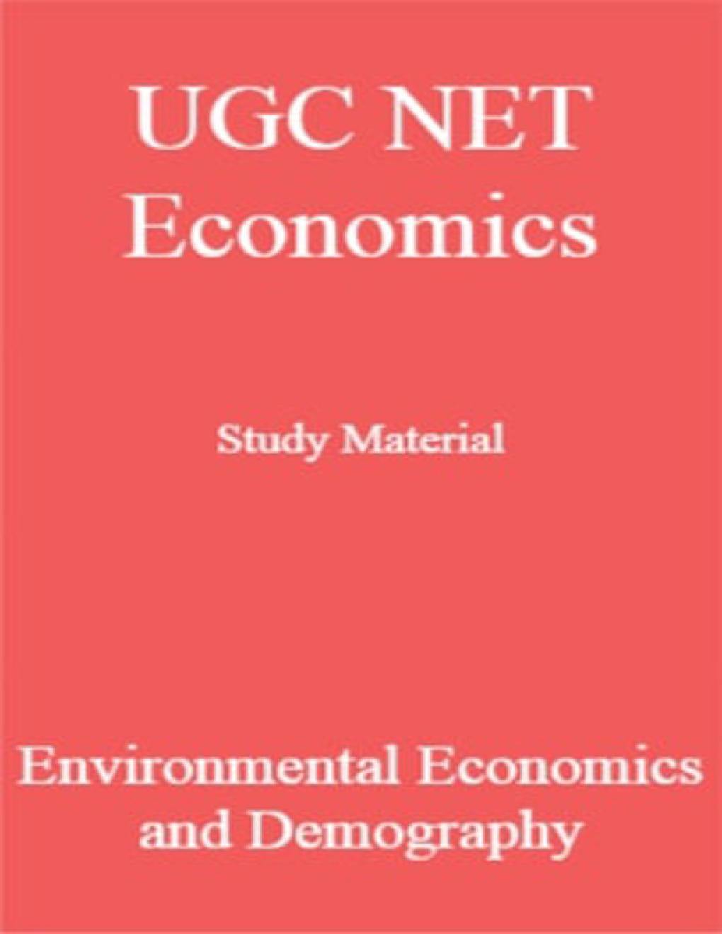 UGC NET Economics Study Material Environmental Economics and Demography - Page 1