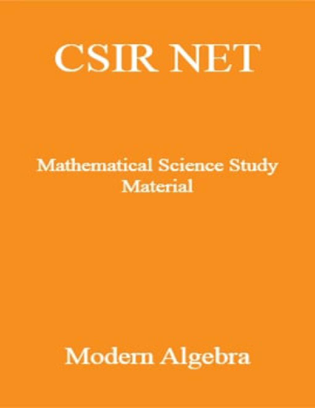 CSIR NET Mathematical Science Study Material Modren Algebra - Page 1