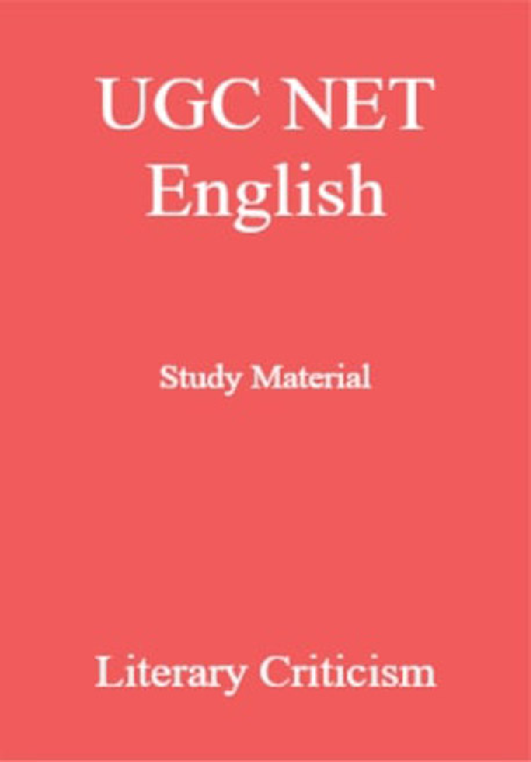 UGC NET English Study Material Literary Criticism - Page 1