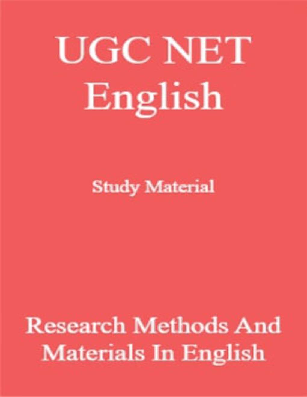 UGC NET English Study Material Research Methods And Materials In English - Page 1