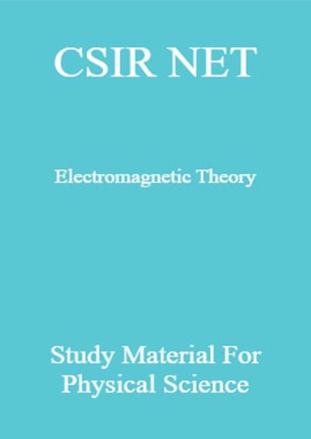 CSIR NET Electromagnetic Theory Study Material For Physical Science - Page 1