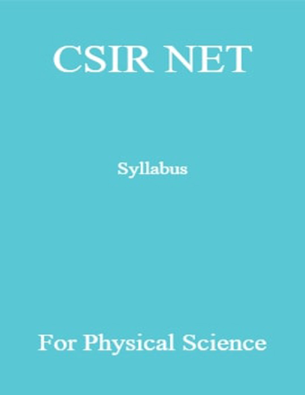 CSIR NET Syllabus For Physical Science - Page 1