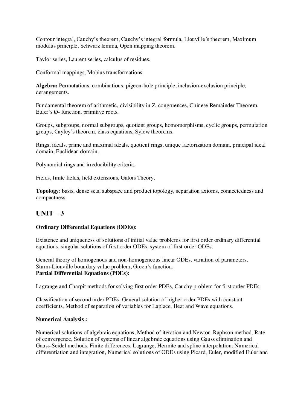 CSIR NET Mathaematical Science Syllabus 2021 - Page 3