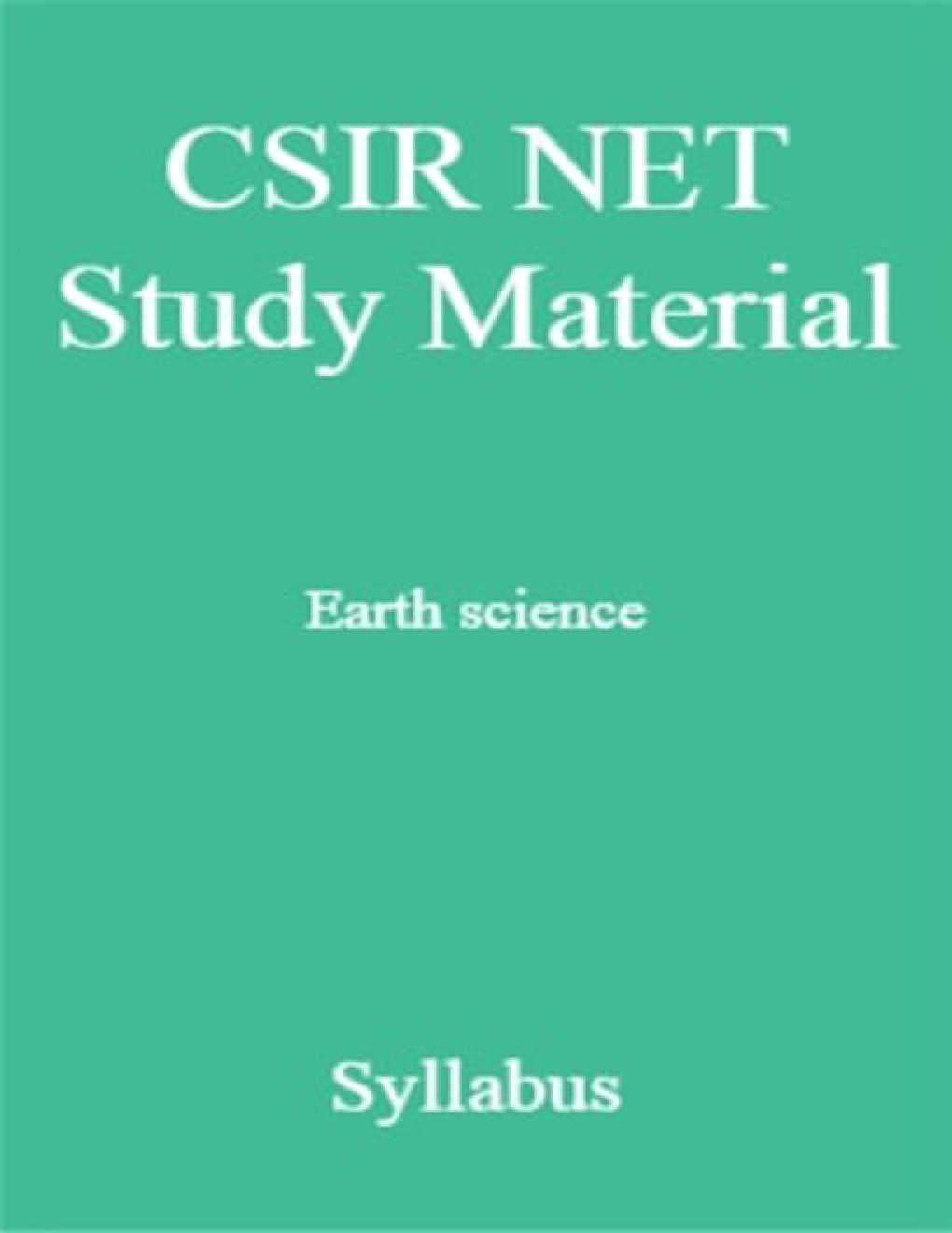 CSIR NET Study Material Earth science Syllabus - Page 1