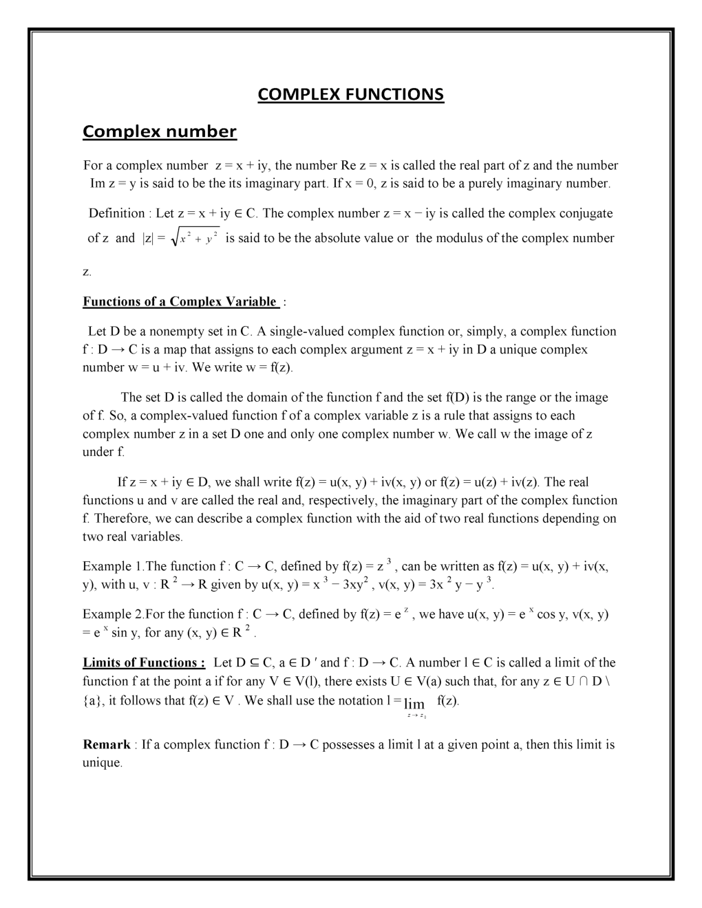VTU Civil 4th Sem Study Material Complex Analysis, Probability and Statistical Method - Page 2