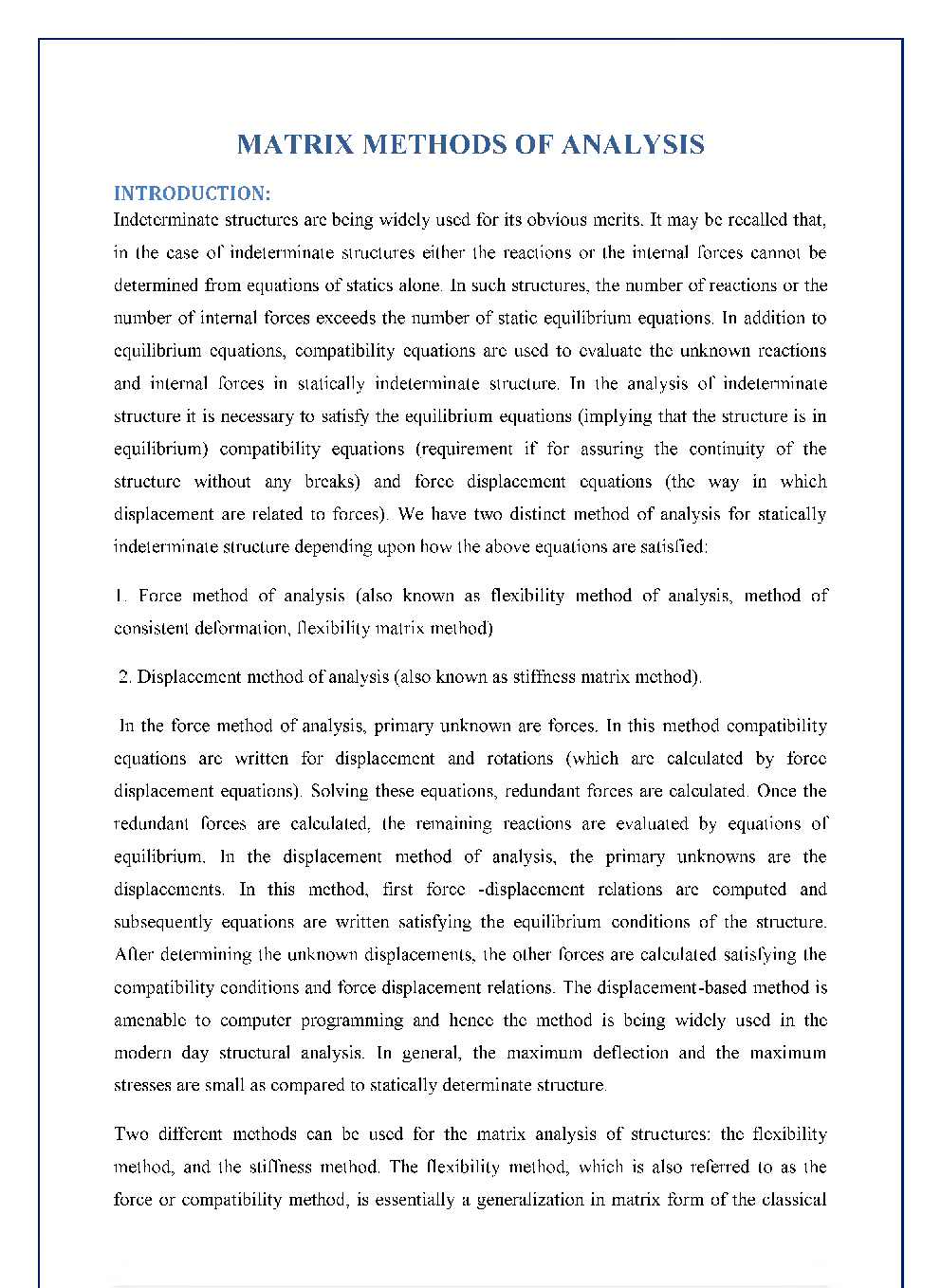 VTU Civil 4th Sem Study Material Analysis Of Determinate Structure - Page 2