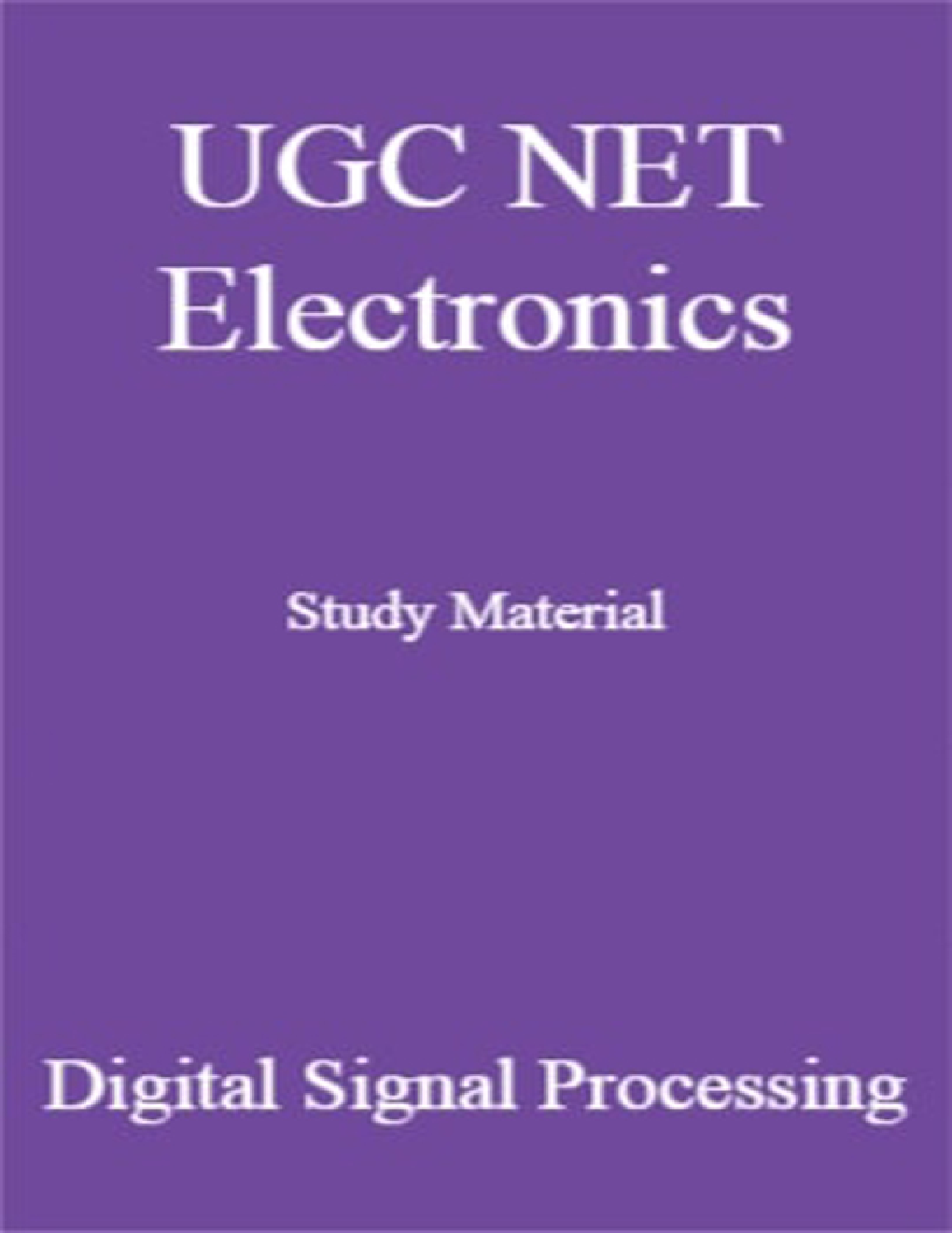 UGC NET Electronics Study Material Digital Signal Processing - Page 1