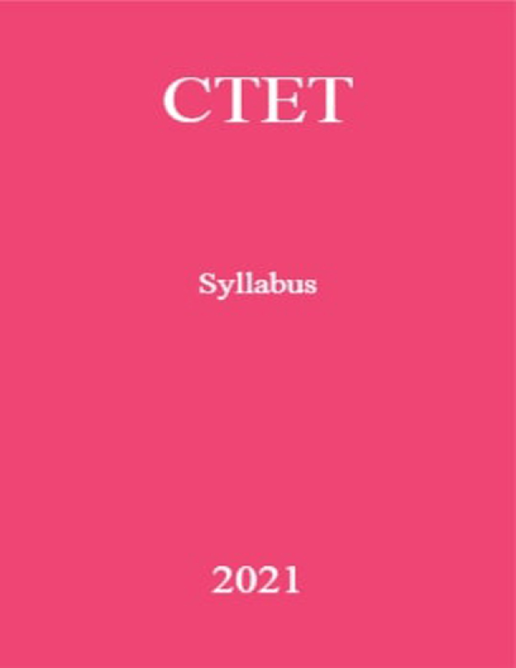 CTET Syllabus 2021 - Page 1