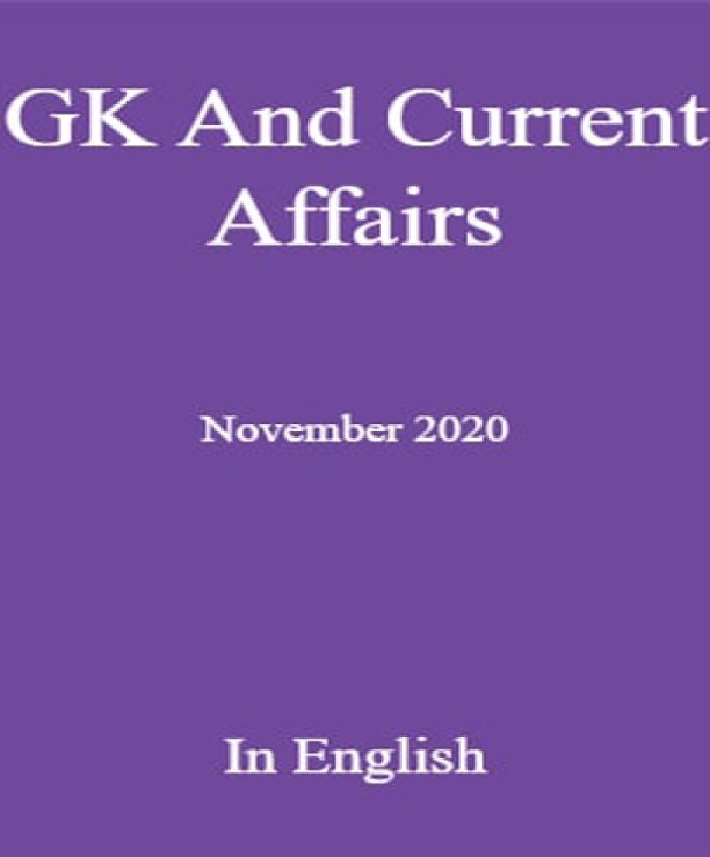 GK And Current Affairs November 2020 In English - Page 1
