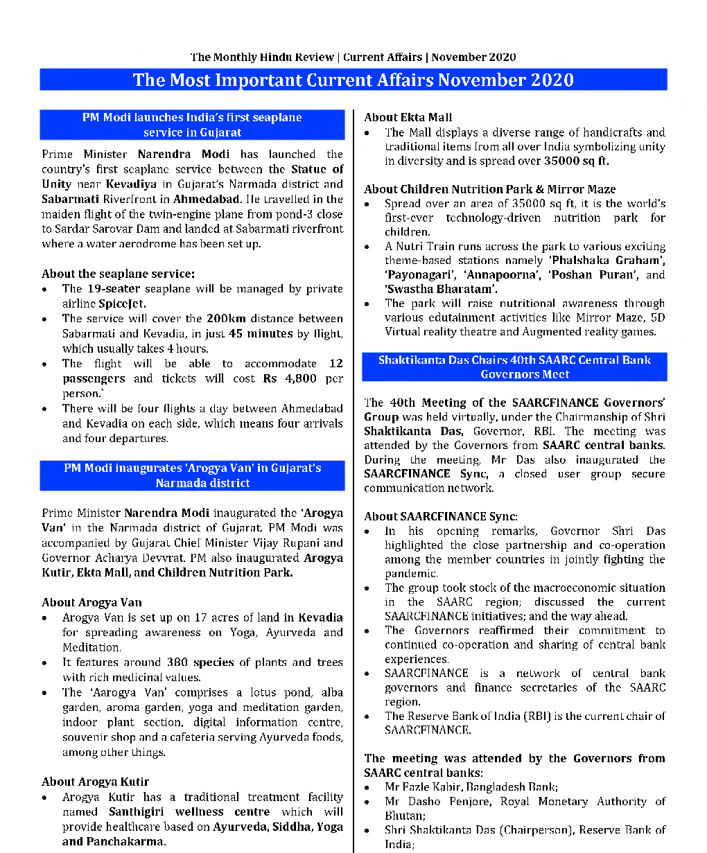 GK And Current Affairs November 2020 In English - Page 3