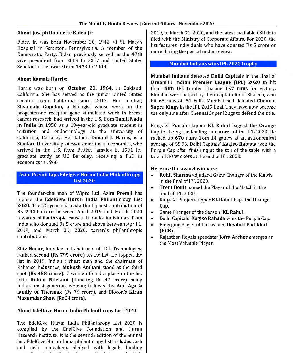 GK And Current Affairs November 2020 In English - Page 5