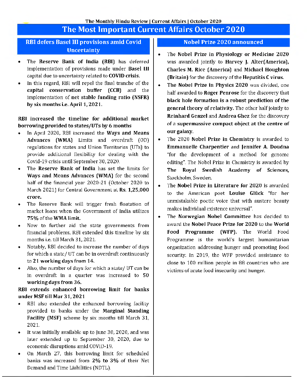 GK And Current Affairs October 2020 In English - Page 3
