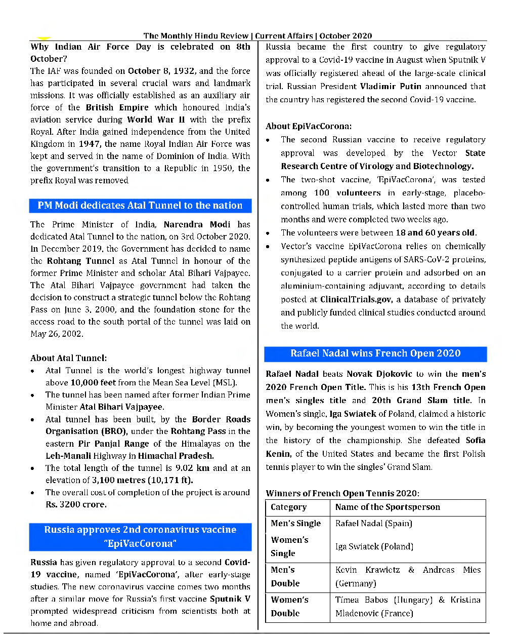 GK And Current Affairs October 2020 In English - Page 5